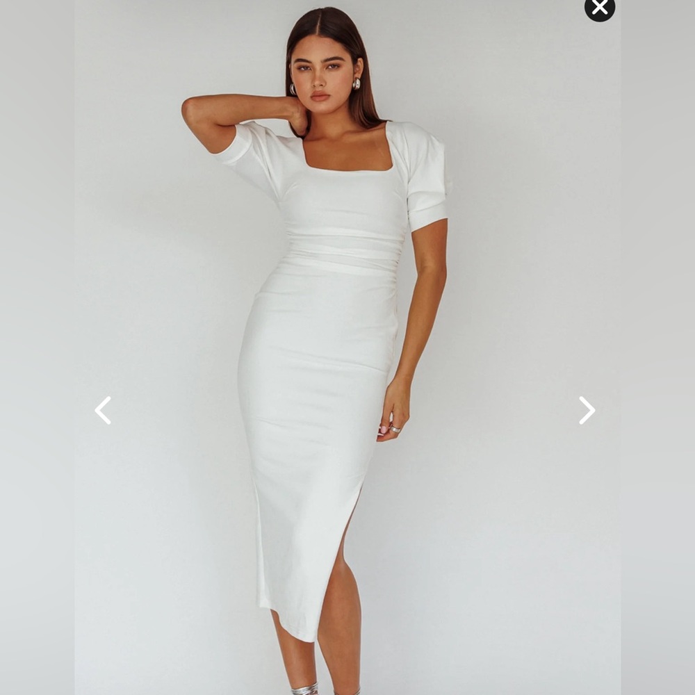 Puff white sleeve dress
